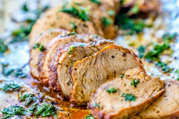 Best Baked Garlic Pork Tenderloin #Easter #dinner #recipes #trendypins