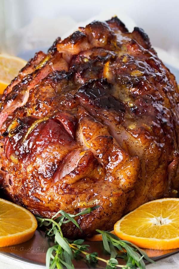Bourbon Orange Glazed Ham #Easter #dinner #recipes #trendypins
