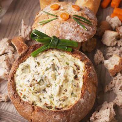 Bunny Bread Bowl Dip#Easter #appetizers #recipes #trendypins