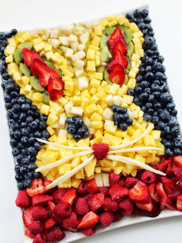 Bunny Head Fresh Fruit Platter #Easter #appetizers #recipes #trendypins