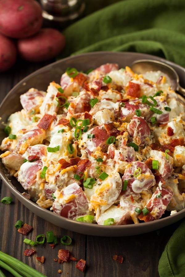 Cheddar Bacon Ranch Potato Salad #Easter #dinner #recipes #trendypins