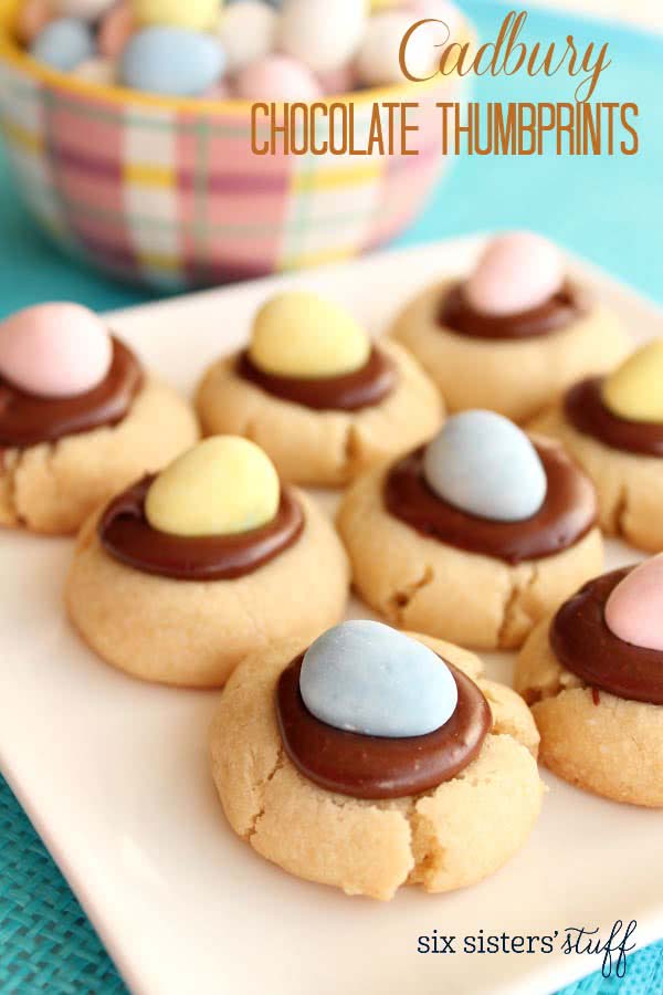 Chocolate Thumbprint Cookies #Easter #desserts #recipes #trendypins