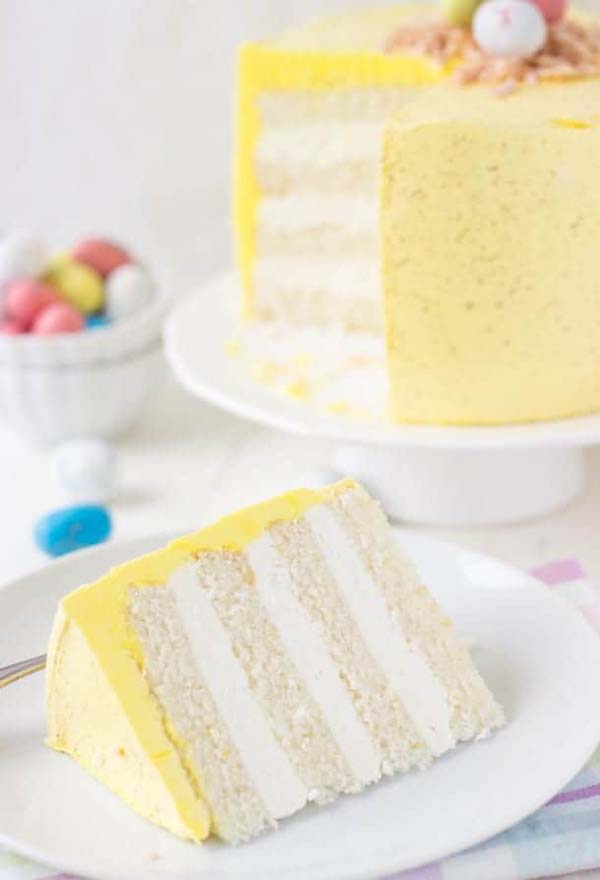Coconut Layer Lemon Cake #Easter #cakes #recipes #trendypins