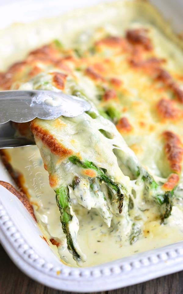 Creamy Italian Asparagus #Easter #dinner #recipes #trendypins