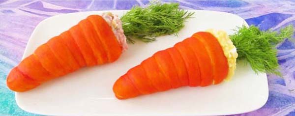 Crescent Roll Carrots Filled with Egg Salad#Easter #appetizers #recipes #trendypins