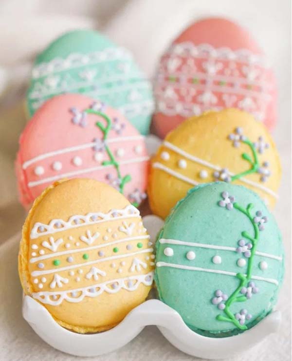 Easter Egg Macarons #Easter #dinner #recipes #trendypins