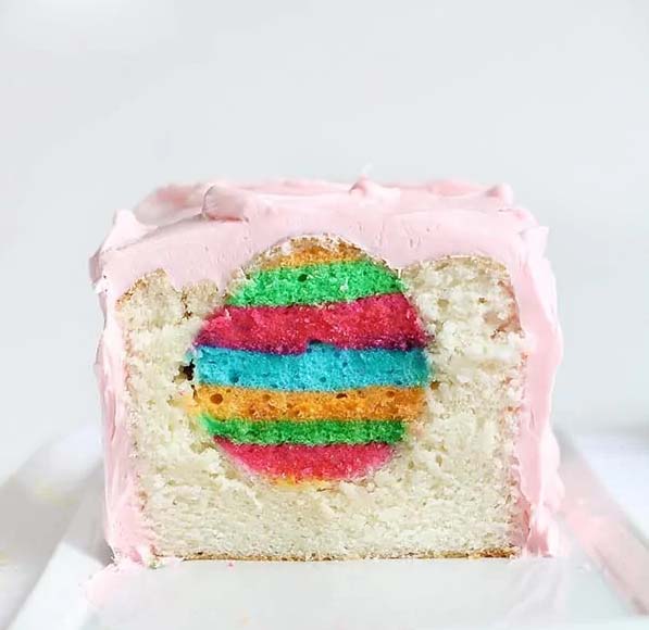 Easter Egg Surprise Inside Cake #Easter #cakes #recipes #trendypins