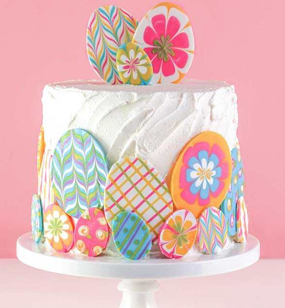 Marbled Chocolate Easter Egg Cake #Easter #cakes #recipes #trendypins