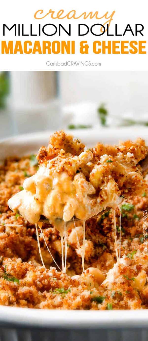 Million Dollar Macaroni and Cheese Casserole #Easter #dinner #recipes #trendypins