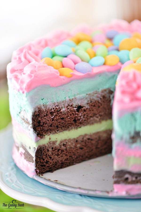 MM Easter Ice Cream Cake #Easter #cakes #recipes #trendypins