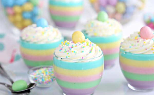 Pastel Rainbow Gelatin Cups #Easter #treats #recipes #trendypins