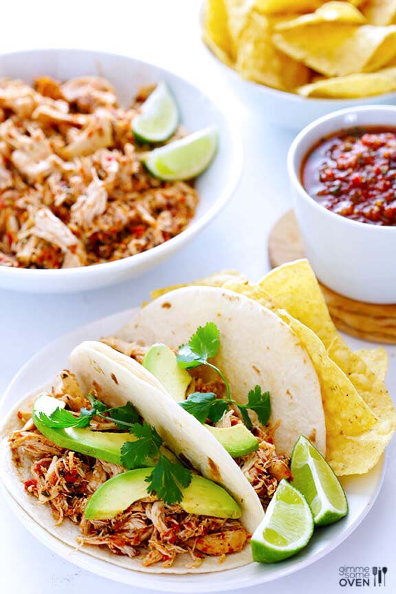 2 Ingredient Salsa Chicken #meal #pantry #plan #trendypins