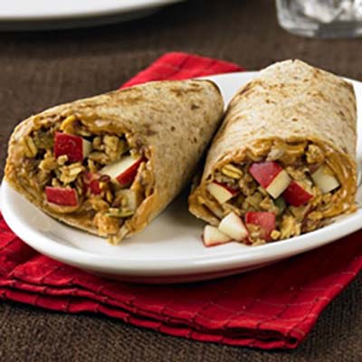 Apple and Peanut Butter Wrap #pantry #staple #recipes #trendypins