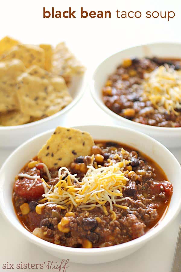 Black Bean Taco Soup #meal #freezer #recipes #trendypins