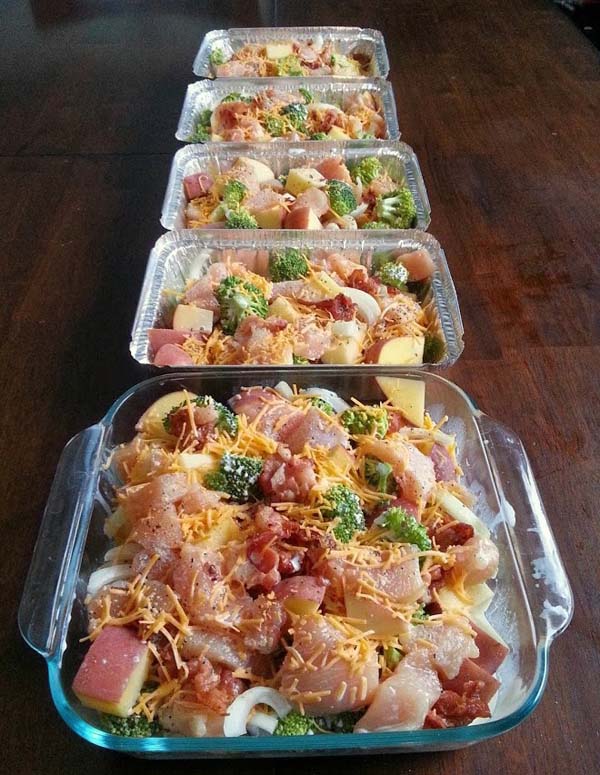 Chicken, Broccoli, Bacon & Potato Bake #meal #freezer #recipes #trendypins