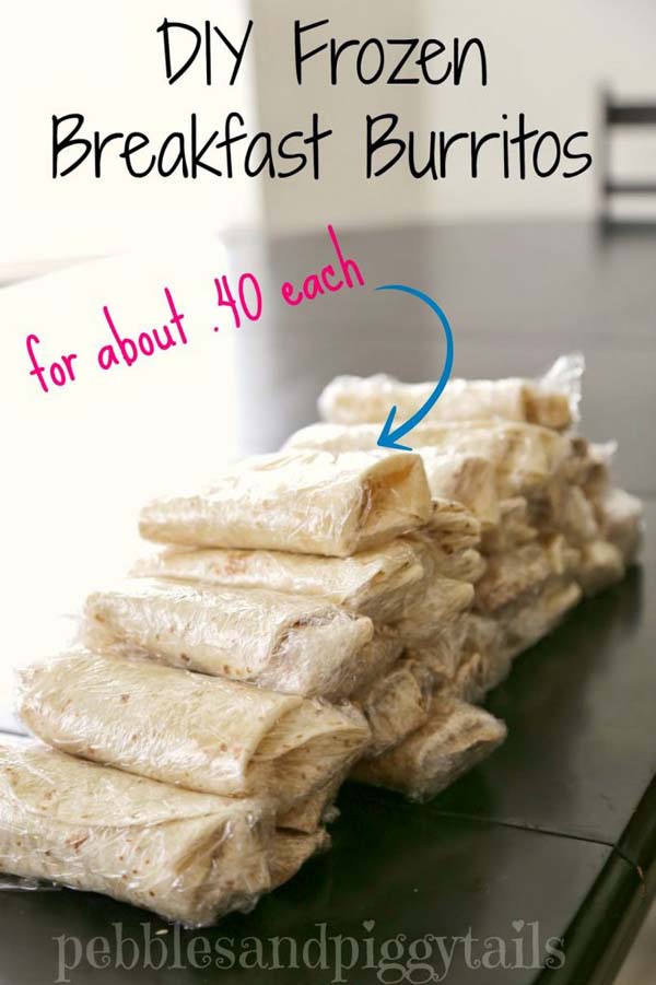 DIY Frozen Breakfast Burritos #meal #freezer #recipes #trendypins