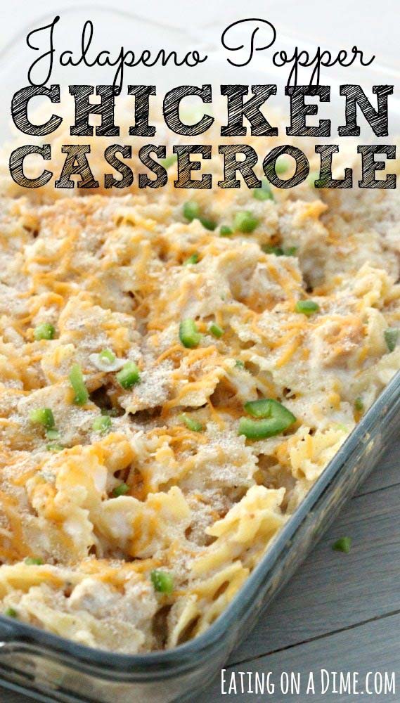 Jalapeno Popper Chicken Caserole #meal #freezer #recipes #trendypins