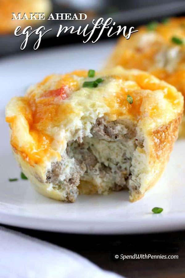 Make Ahead Egg Muffins #meal #pantry #plan #trendypins