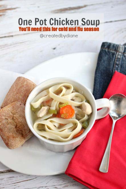 One Pot Chicken Soup #meal #freezer #recipes #trendypins