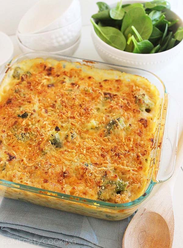 Skinny Baked Broccoli Macaroni and Cheese #meal #freezer #recipes #trendypins