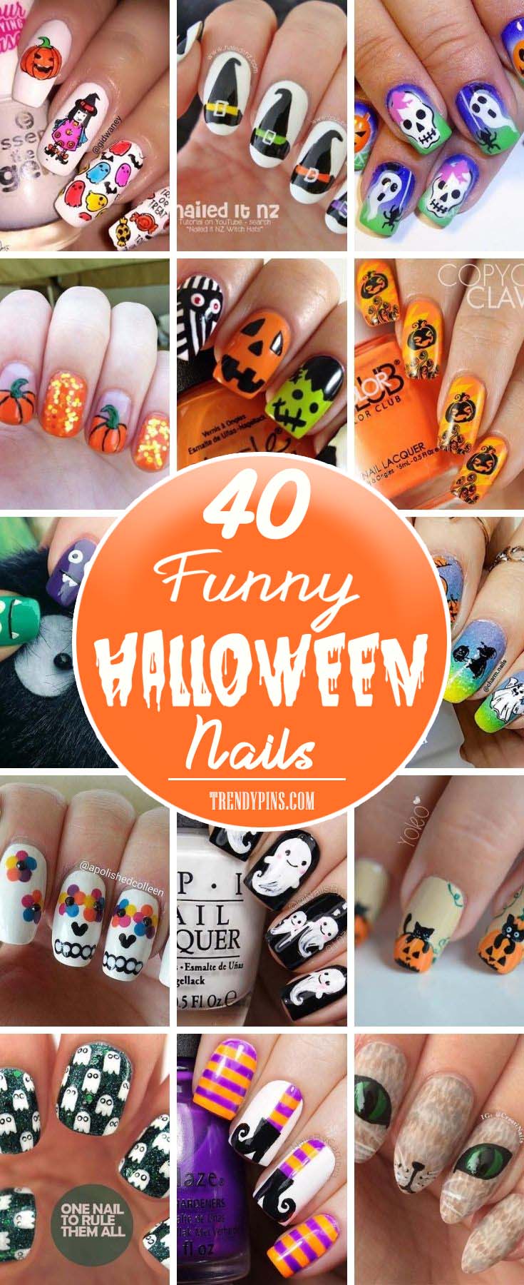 I’ve got a wonderful collection of 40 funny nail art designs that you can do for yourself. You’re going to love these nail art designs and I hope you will share your favorite and how well it matched your Halloween costume! #Halloween #nails #trendypinsI’ve got a wonderful collection of 40 funny nail art designs that you can do for yourself. You’re going to love these nail art designs and I hope you will share your favorite and how well it matched your Halloween costume! #Halloween #nails #trendypins