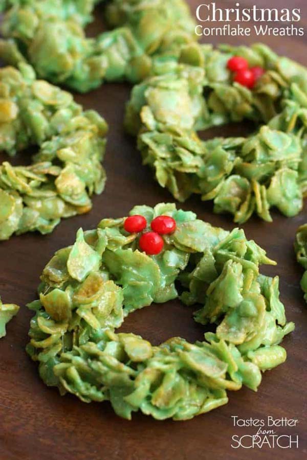 Christmas Cornflake Wreaths #Christmas #breakfast #recipes #trendypins