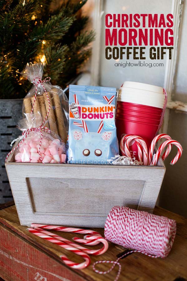 Christmas Morning Coffee Gift Basket #Christmas #food #gifts #trendypins