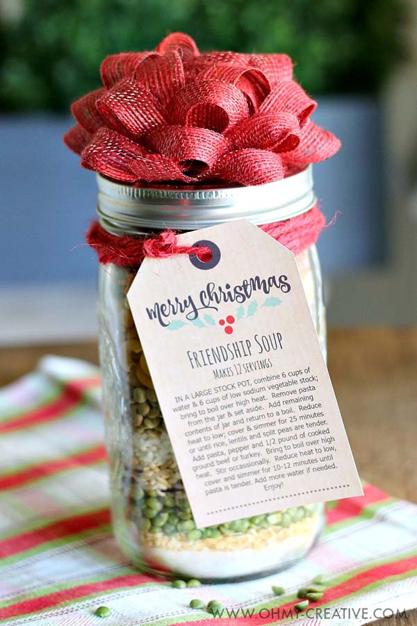 Friendship Soup in Jar #Christmas #food #gifts #trendypins