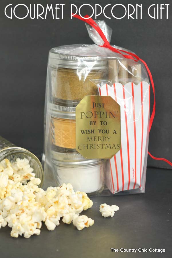Gourmet Popcorn Gift Jar #Christmas #food #gifts #trendypins