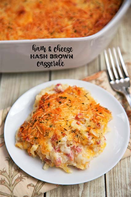 Ham and Cheese Hash Brown Casserole #Christmas #breakfast #casserole #trendypins