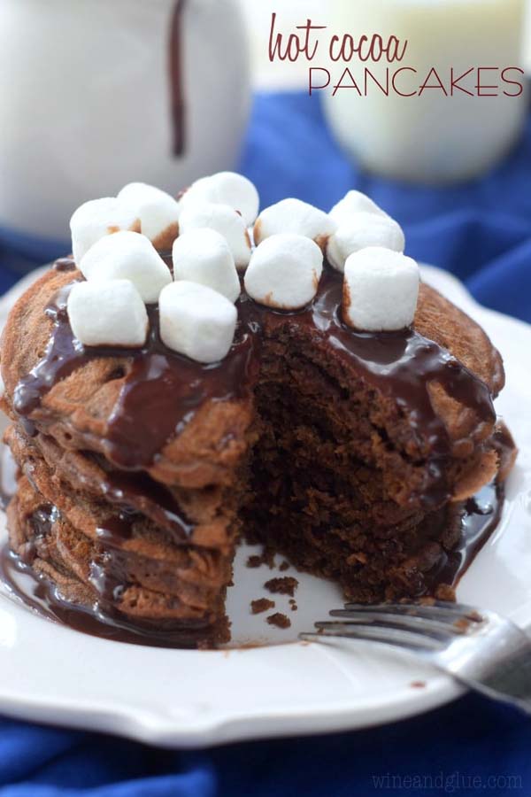 Hot Cocoa Pancakes #Christmas #breakfast #recipes #trendypins