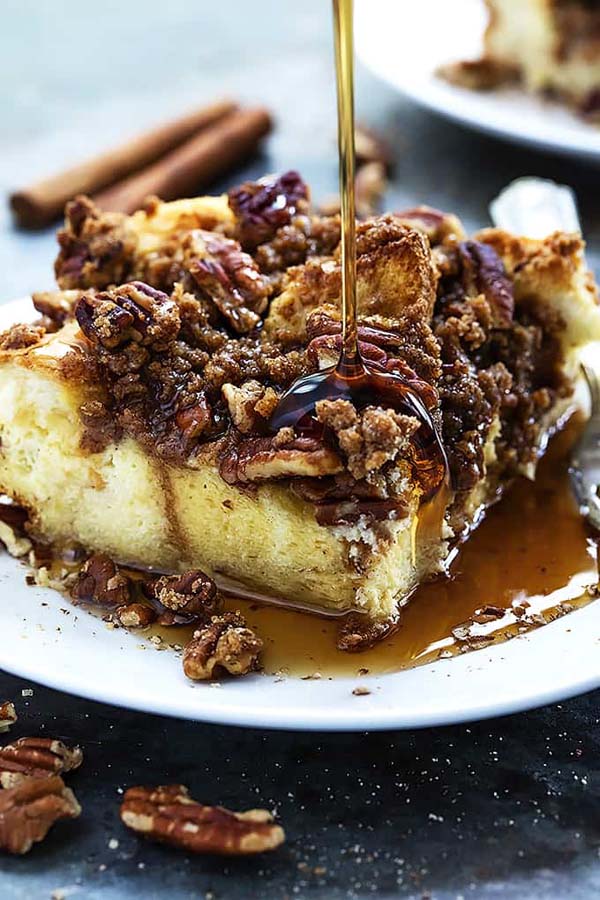 Overnight Cinnamon Pecan French Toast Casserole #Christmas #breakfast #food #trendypins