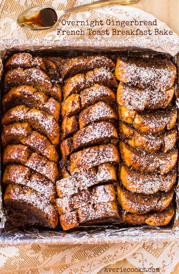 Overnight Gingerbread French Toast Breakfast Bake #Christmas #breakfast #food #trendypins