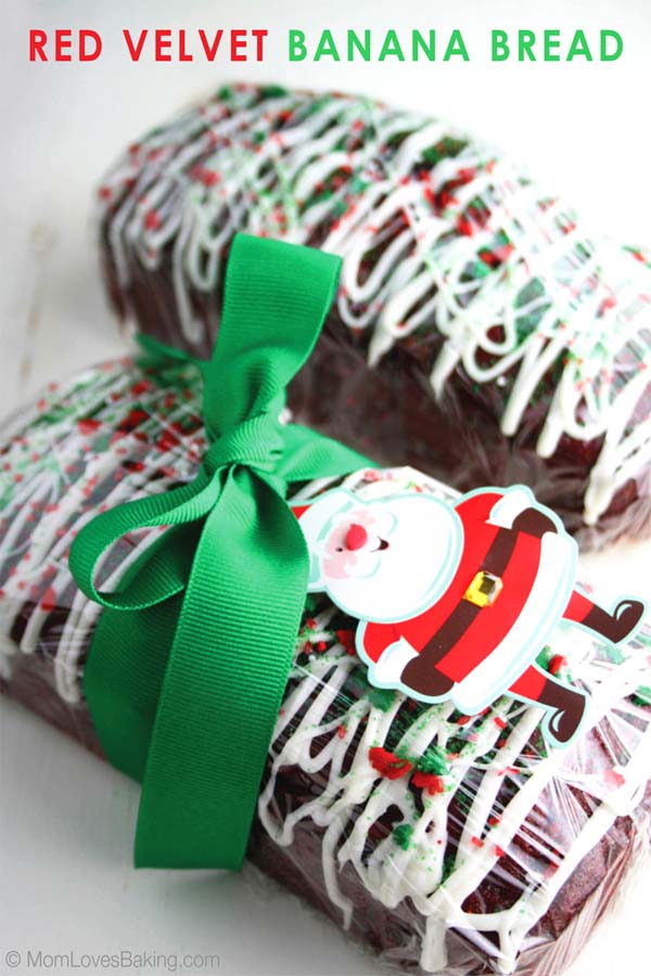 Red Velvet Banana Bread #Christmas #food #gifts #trendypins