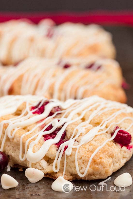 White Chocolate Cranberry Scones #Christmas #breakfast #recipes #trendypins