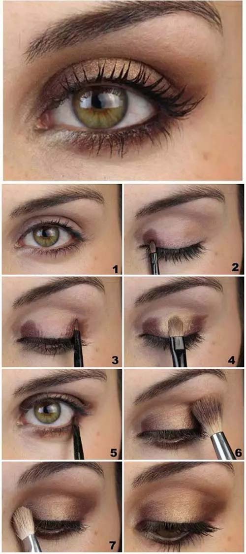 Brown And Gold Soft Eye Makeup #makeup #beauty #trendypins