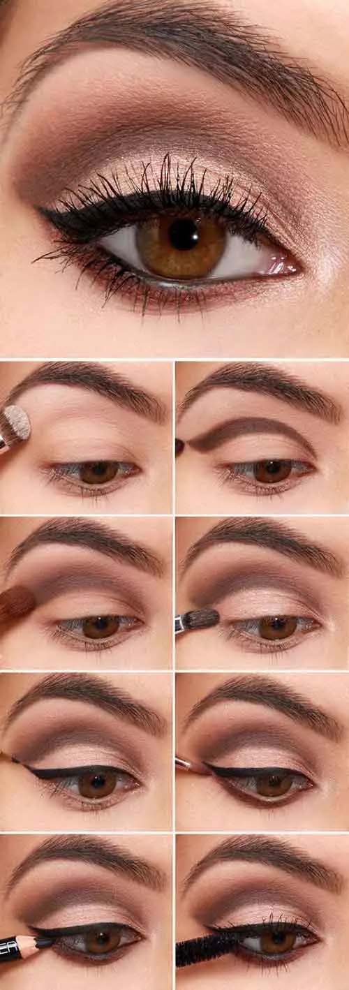 Brown Cut Crease And Black Eyeliner #makeup #beauty #trendypins