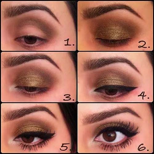 Deep Gold Winged Liner #makeup #beauty #trendypins