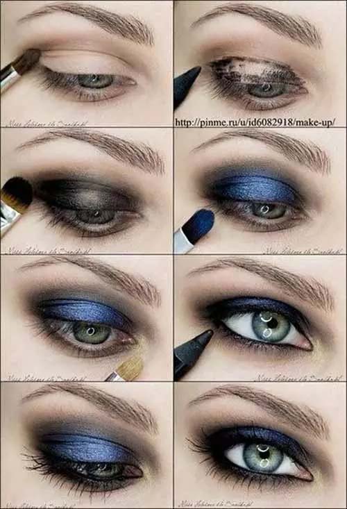 Metallic Blue Smokey Eyeshadow #makeup #beauty #trendypins