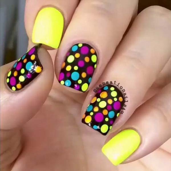 7. Colorful Polka Dot Nail Art #polkadotnails #trendypins