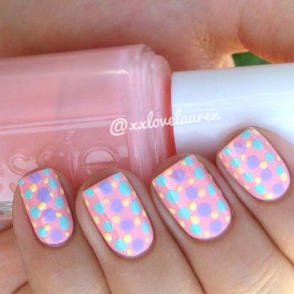 Colorful Polka Dots Nail Art Design #polkadotnails #trendypins