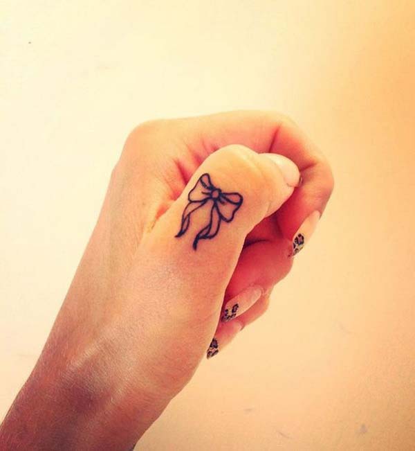 Cute Bow Finger Tattoo #tattoofinger #trendypins