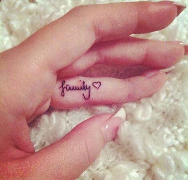 Family Love Inner Finger Tattoo #tattoofinger #trendypins