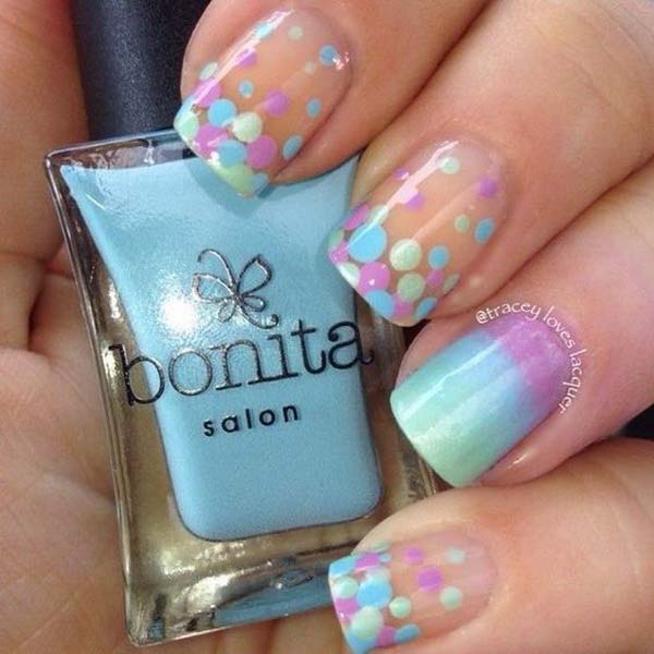 Gradient and Dotted Nail Art Designs #polkadotnails #trendypins