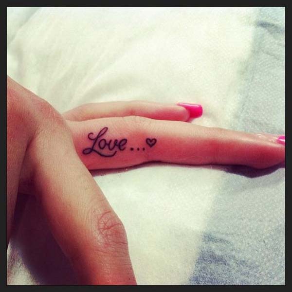Love Finger Tattoo Design #tattoofinger #trendypins