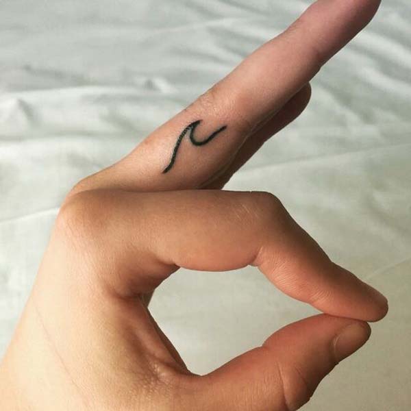 Mini Wave Finger Tattoo #tattoofinger #trendypins