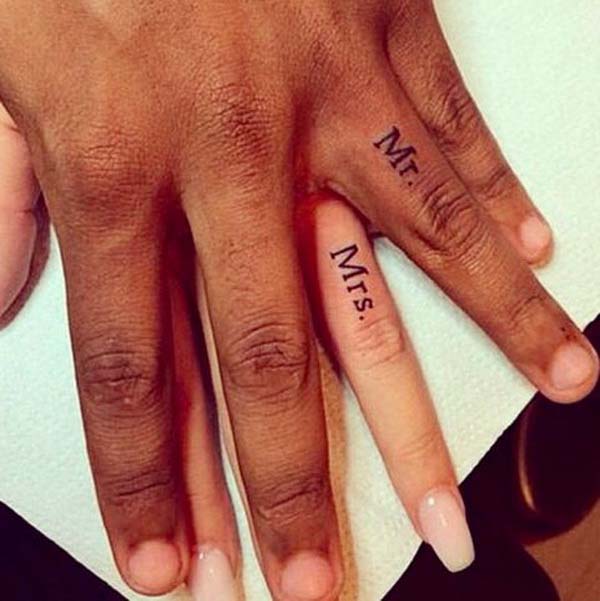 Mr. & Mrs. Finger Tattoo for Couples #tattoofinger #trendypins