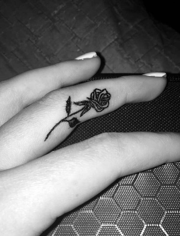 Rose Tattoo on the Inside of Your Finger #tattoofinger #trendypins