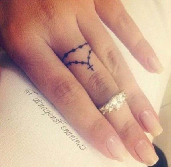 Small Rosary Finger Tattoo #tattoofinger #trendypins