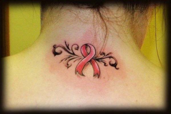 11.Breast Cancer Tattoos On Back Of Neck #tattoos #necktattoos #trendypins